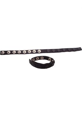 Rouge Multi Snap Cock Leather Strap Cock Ring