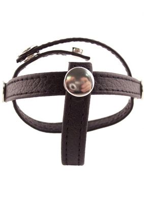 Rouge Three Piece Divider Adjustable Snap Leather Cock Ring