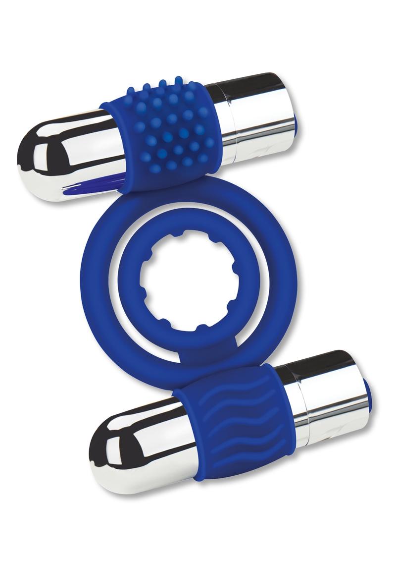 Zolo Rechargeable Duo Vibrating Silicone Cock Ring Bondage Fetish Store