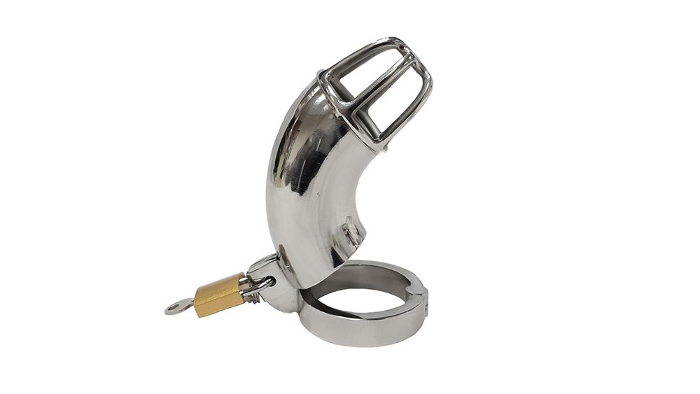Rouge+Stainless+Steel+Chastity+Cock+Cage+With+Padlock