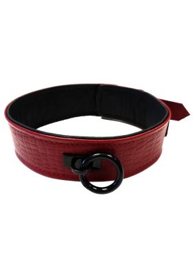 Rouge Anaconda Leather Adjustable Collar 1 Ring
