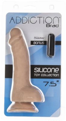 Addiction Toy Collection Brad Silicone Dildo With Balls 7.5in