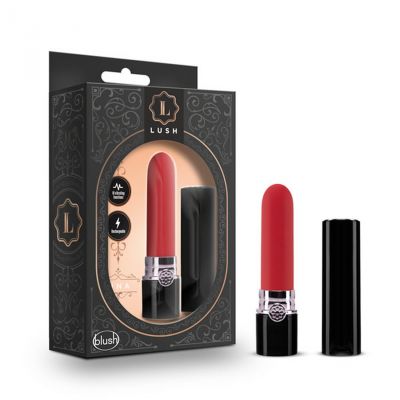 Lush Lina Reachargeable Silicone Lipstick Vibrator - Scarlet