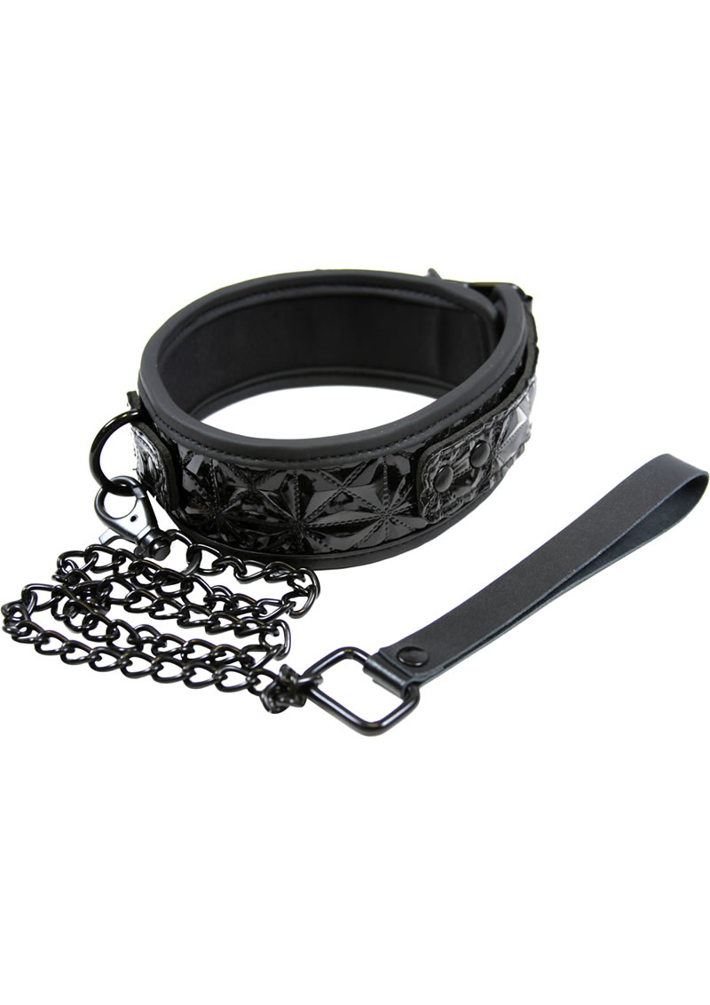 Sinful++2+inch+Bondage+Collar+with+Leash