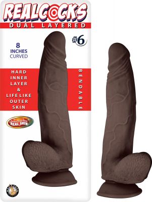 Realcocks Dual Layered 06 Bendable Dildo Waterproof 8 Inch