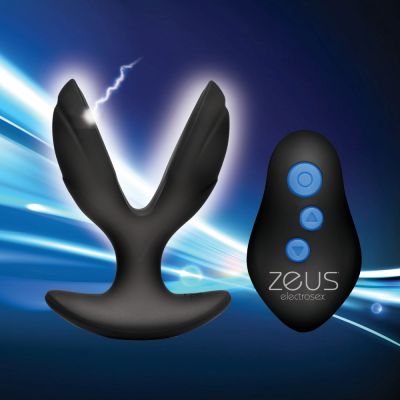 Zeus Electro-Spread 64X Vibrating & E-Stim Silicone Rechargeable Butt Plug With Remote Control