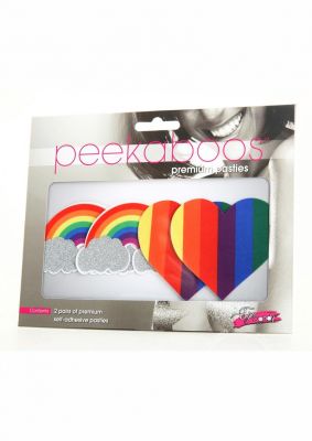 Peekaboo Pride Glitter Rainbows And Hearts Pasties