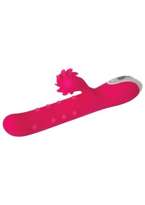 Love Spun Rechargeable Silicone Dual Vibrator With Spinning Clitoral Stimulation