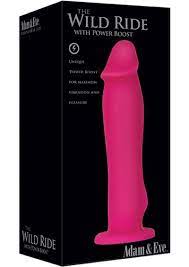 Adam & Eve The Wild Ride Rechargeable Silicone Vibrating Dildo With Power Boost 7.5in