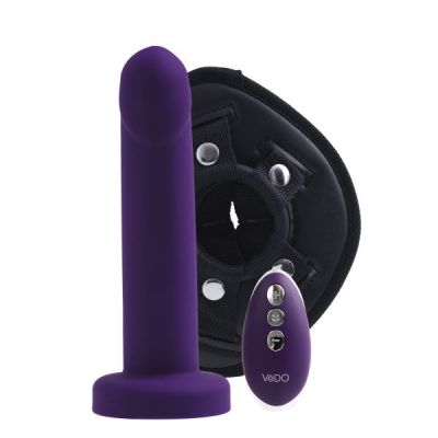 Strapped Silicone Rechargeable Vibrating Strap On With Remote Control