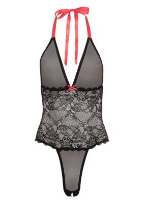 Barely Bare V Plunge Lace & Mesh Teddy
