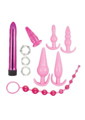 Pink Elite Collection 10 Piece Vibrating Anal Play Kit