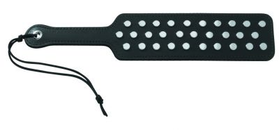 Black Leather Studded Frat Paddle