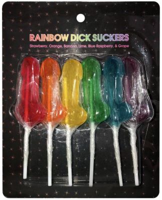 Rainbow Dick Suckers Assorted Colors (6 per set)