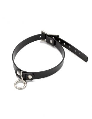 BDSM leather spiked collar and leash for men - choker o ring and removable  chain