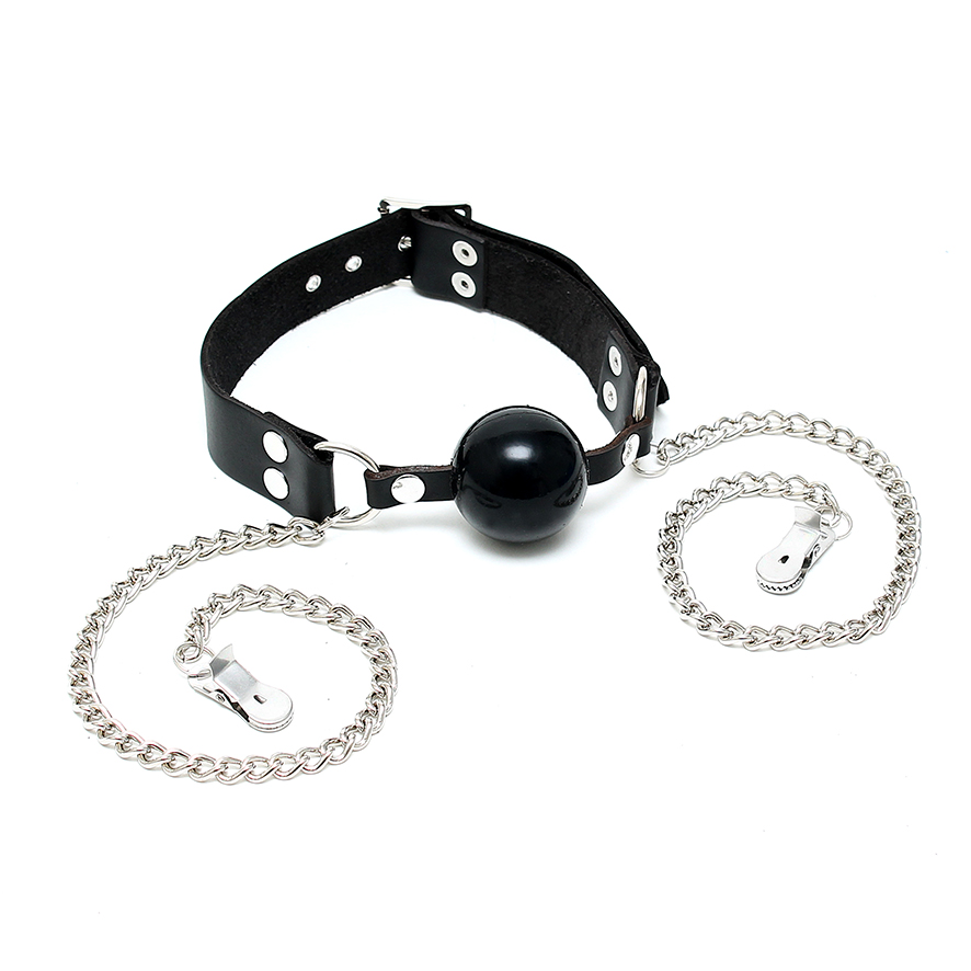 Ball+Gag+With+Chain+And+Nipple+Clamps