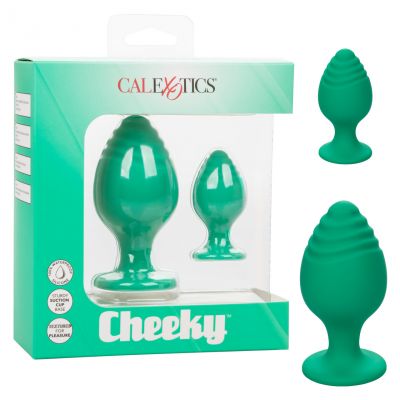 Cheeky Silicone Textured Anal Plugs  (Set of 2)