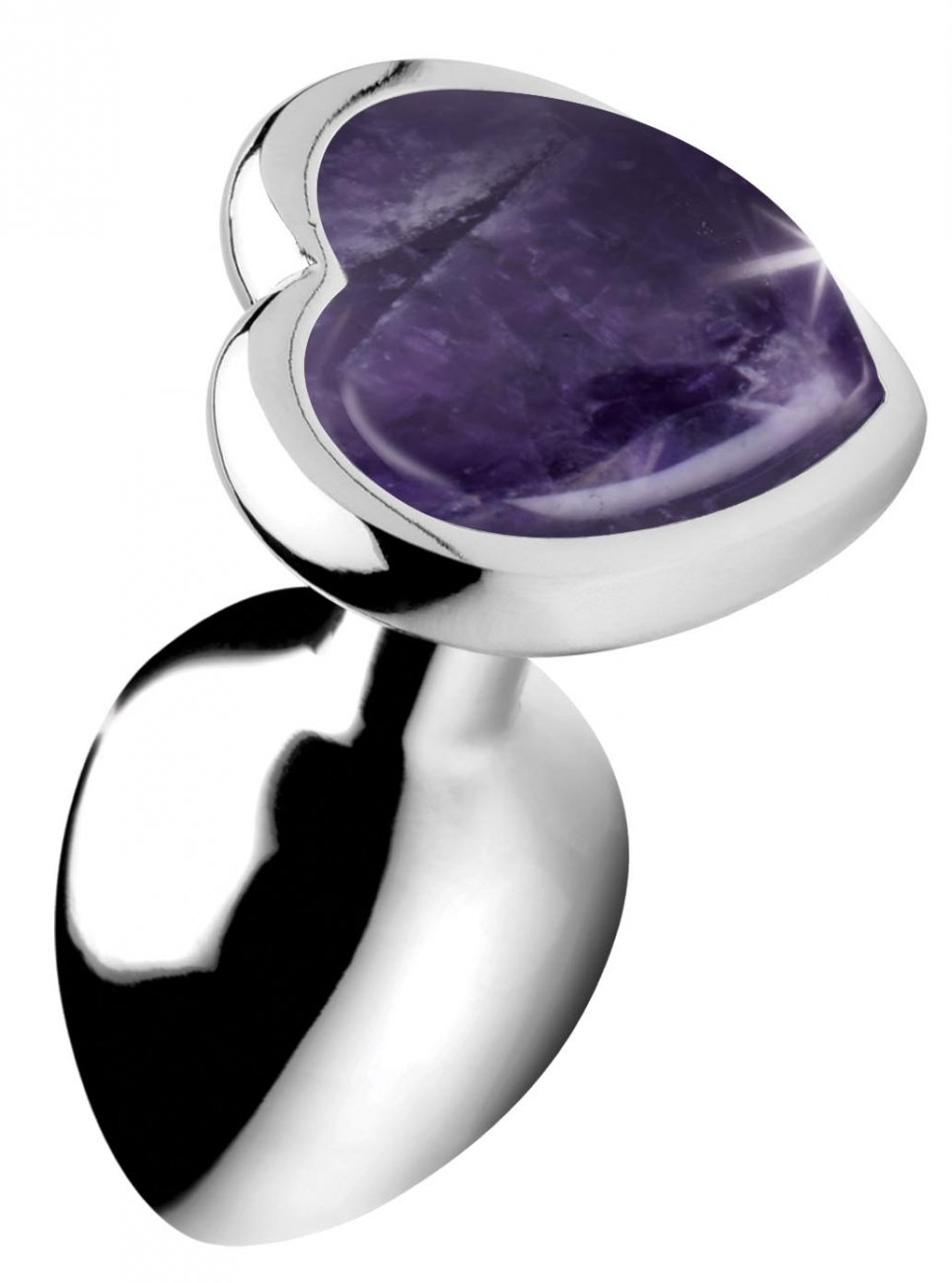 Genuine+Amethyst+Gemstone+Heart+Anal+Plug