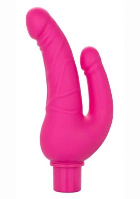 Rechargeable Power Stud Over & Under Silicone Vibrating Double Dong