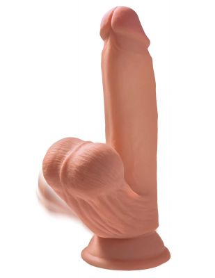 King Cock Plus Triple Density Dildo with Swinging Balls 7in