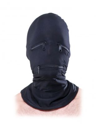 Fetish Fantasy Black Zipper Face Hood