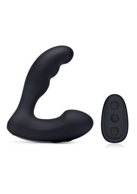 Blue Line Prober Silicone Rechargeable Dual Vibrating Remote Controlled Prostate Stimulator