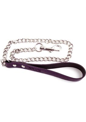 Rouge Leather Lead Chain - Leather and Chain Leash