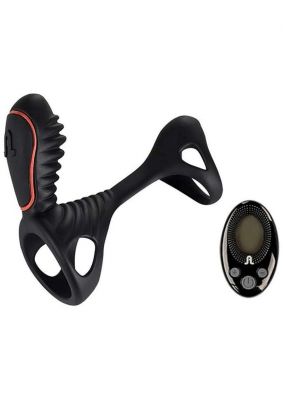 Gladiator Rechargeable Silicone Vibrating Cock Ring with Remote Control