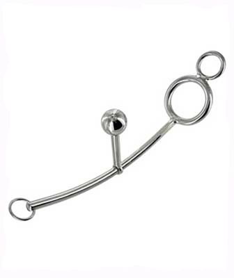 Steel Cock Ring with Sliding Anal Plug