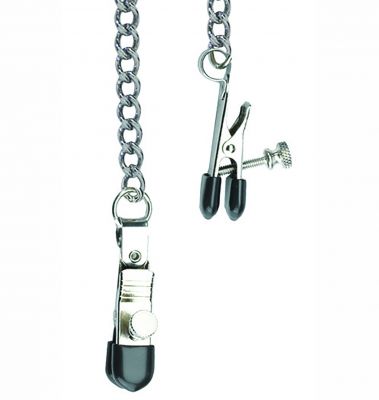 Adjustable Broad Tip Nipple Clamps with Link Chain