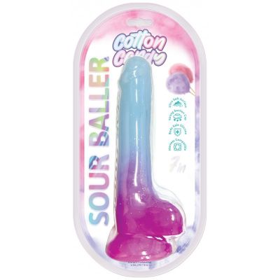 Cotton Candy Sour Baller Silicone Dildo 7in