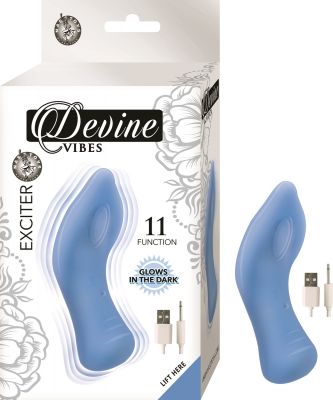 Devine Vibes Exciter Rechargeable Silicone Glow In The Dark Vibrator