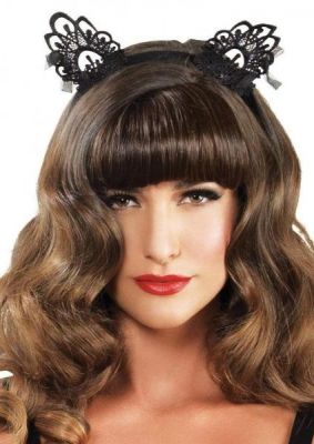 Venice Lace Black Cat Ears