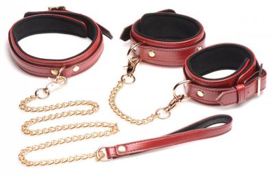 Sex Toy BDSM Restraints, 9 PCS Bondage Set, Adult Toy BDSM Kit  for Beginner and Advanced, Adult Game with Leather Texture Handcuffs,  Collar, Ankle Cuff, Blindfold, Nipple clamp for Couples Sex