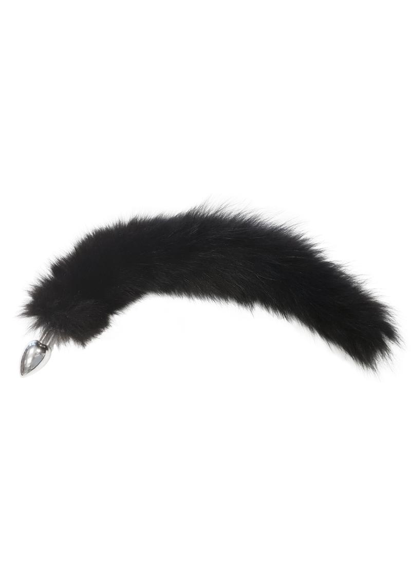 Rouge+Solid+Stainless+Steel+Butt+Plug+with+Screw-On+Tail+with+Real+Fur+-+Medium
