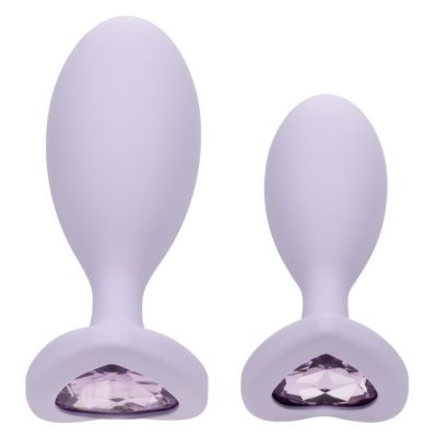 First Time Crystal Booty Duo Silicone Anal Plug (2 Pack)