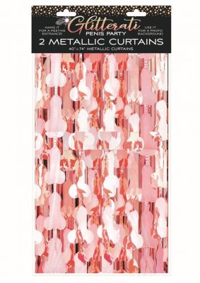 Glitterati Penis Foil Curtains (2 Piece Set)