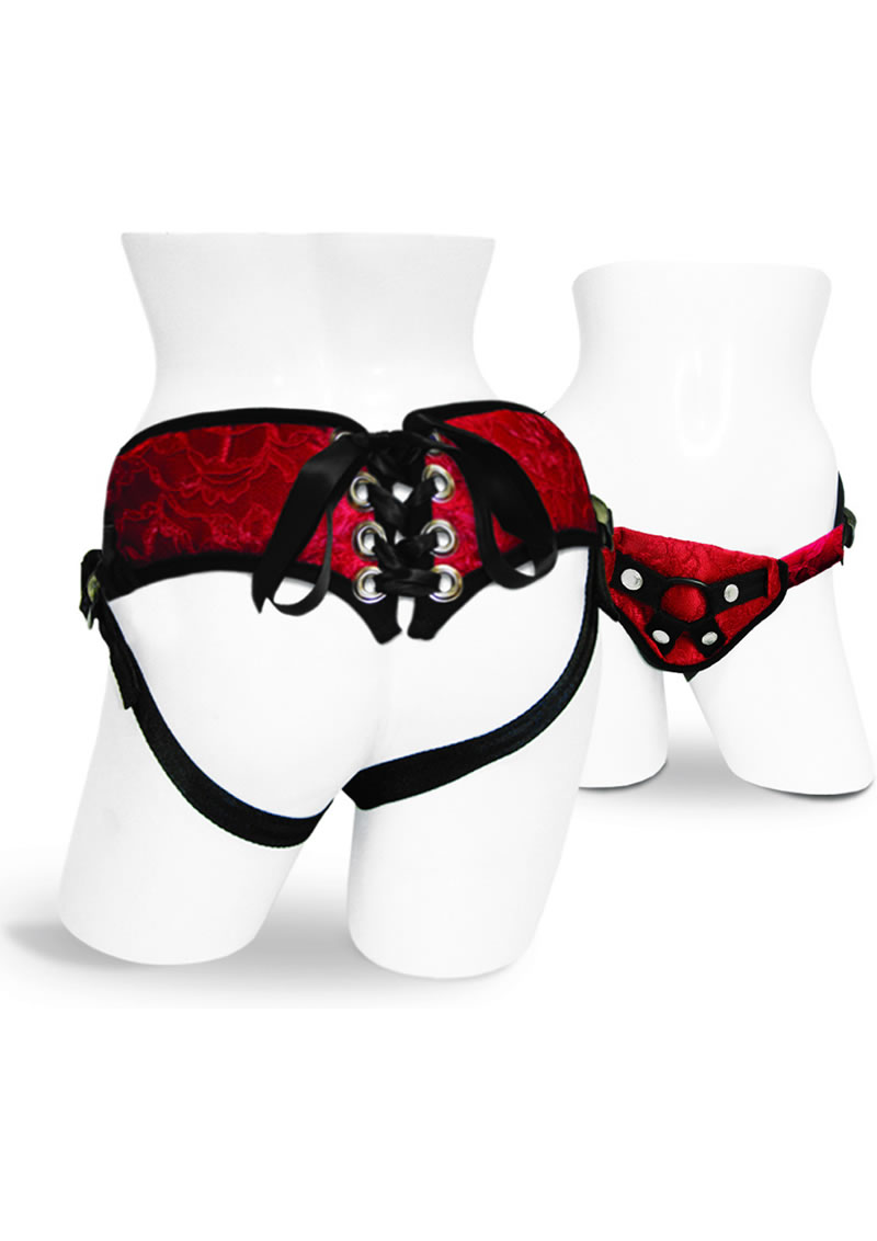 Red+Lace+Corsette+Strap-On