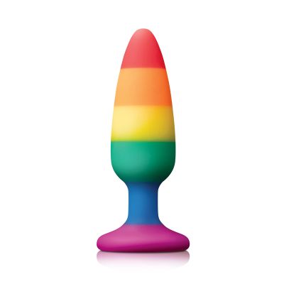 Colours Pleasure Plug Silicone Non-Vibrating With Suction Anal Plug Pride Edition