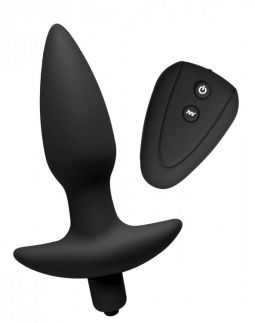 Jet Black Silicone 7 Mode Remote Control Anal Plug