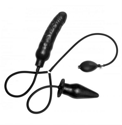 Deuce Double Penetration Inflatable Dildo and Anal Plug