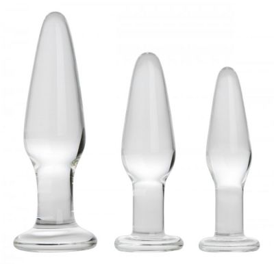 Dosha 3 Piece Glass Anal Plug Kit