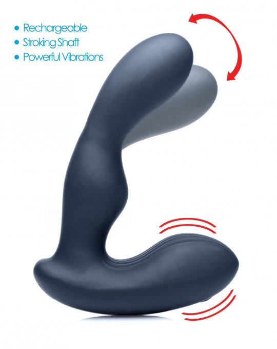 7X+P-Stroke+Silicone+Prostate+Stimulator+with+Stroking+Shaft