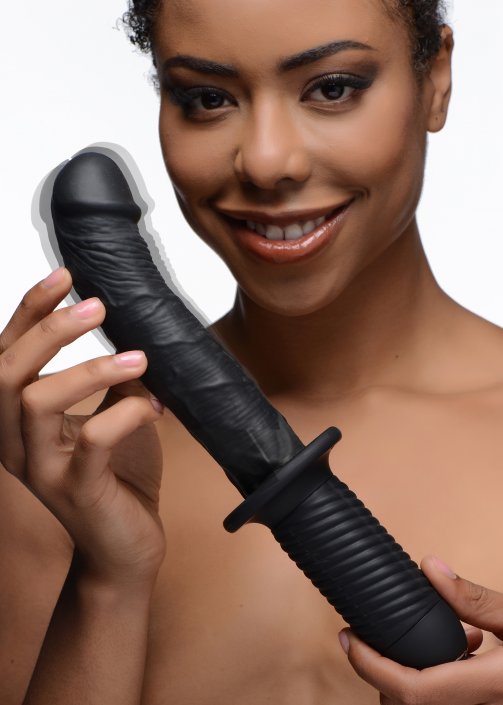 The+Large+Realistic+10X+Silicone+Vibrator+with+Handle