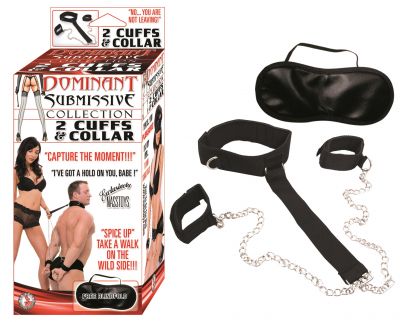 Dominant Submissive 2 Cuffs And Collar Black