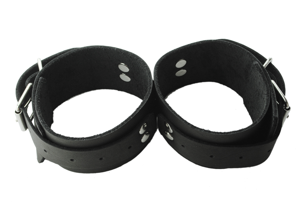 Leather+Wrist+Bondage+Buckling+Cuffs