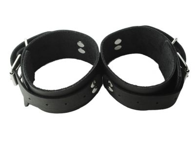Leather Wrist Bondage Buckling Cuffs
