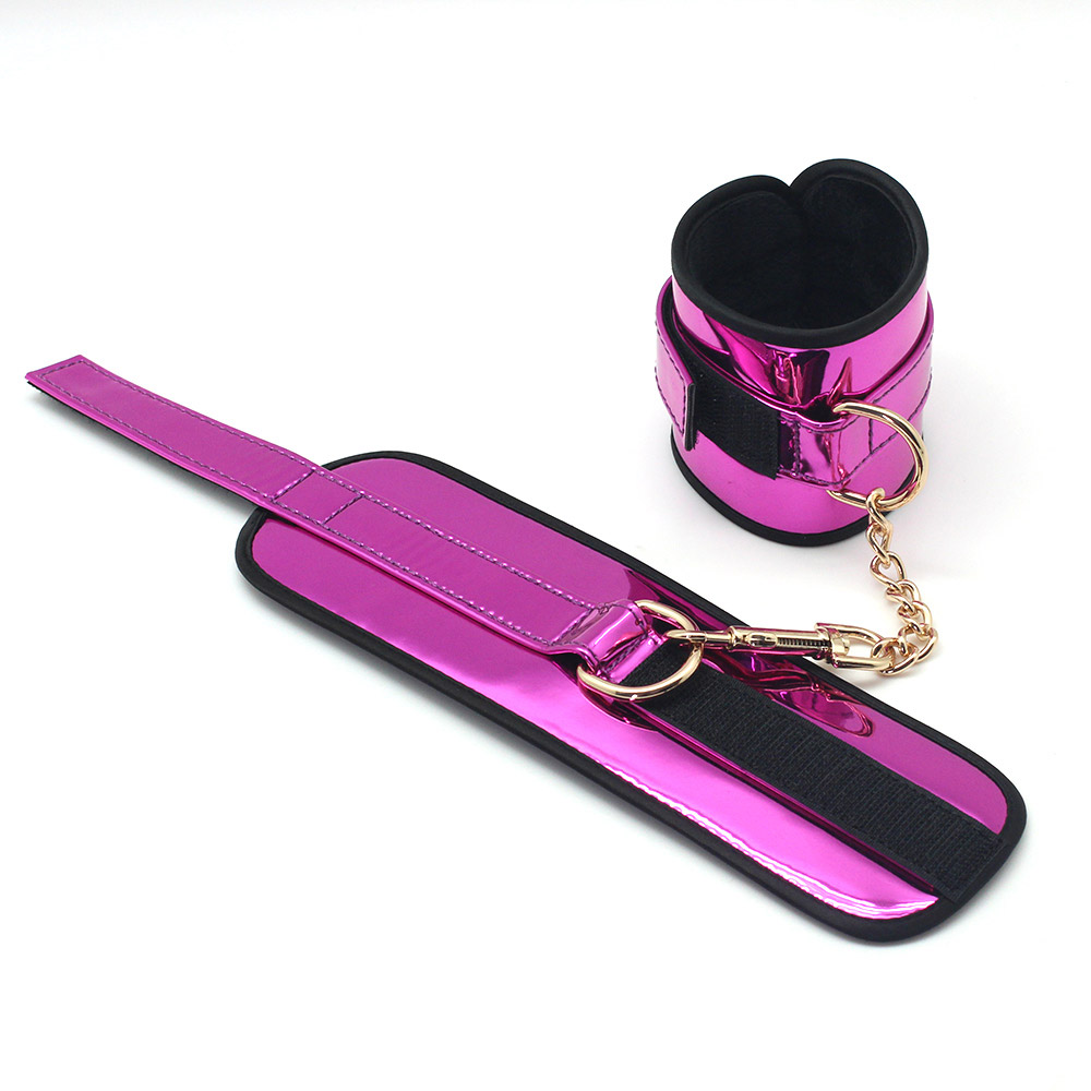 Faux+Glossy+Leather+Ankle+Restraints
