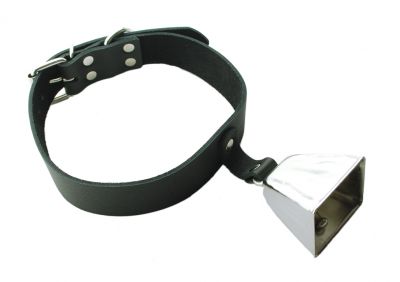 Cowbell Leather Slave Collar