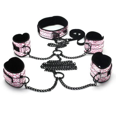 Faux Leather Collar To Wrist And Ankle